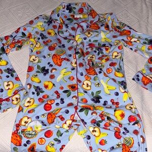 BedHead Fruit Print Pajamas - Blue and Red